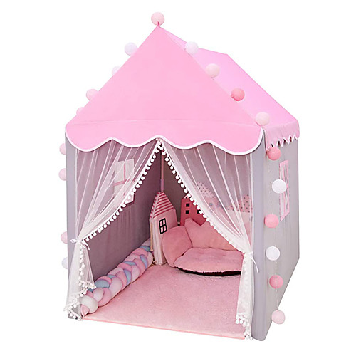 

Play Tent & Tunnel Playhouse Teepee Castle Foldable Convenient with Light String with Door and Windows Polyester Gift Indoor Outdoor Party Favor Festival Fall Spring Summer 3 years Boys and Girls