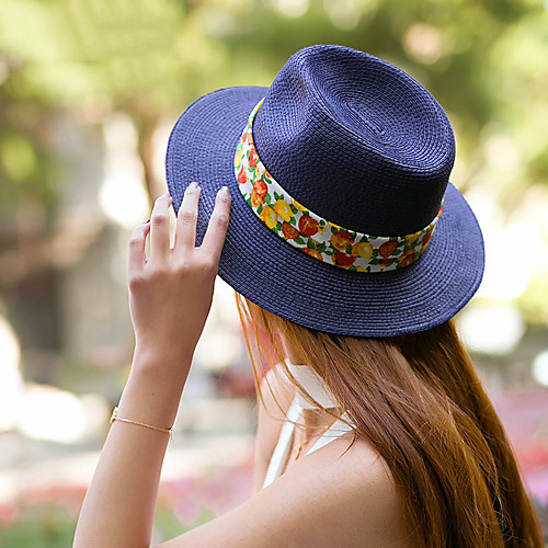 

Simple Elegant Straw Hats with Trim 1 Piece Special Occasion / Party / Evening Headpiece