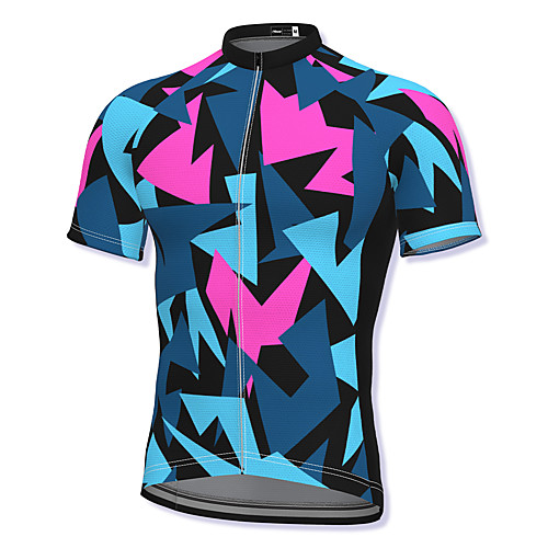 

21Grams Men's Short Sleeve Cycling Jersey Spandex Blue Bike Top Mountain Bike MTB Road Bike Cycling Breathable Quick Dry Sports Clothing Apparel / Athleisure