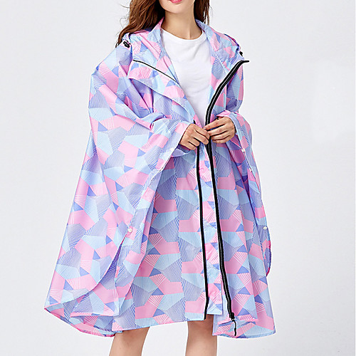 

Women's Men's Rain Poncho Waterproof Hiking Jacket Rain Jacket Outdoor Patchwork Waterproof Lightweight Windproof Breathable Raincoat Poncho Top Fishing Climbing Beach Purple Light Purple Blue Light