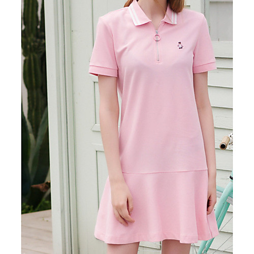 

Women's T Shirt Dress Tee Dress Short Mini Dress Pink Dark Blue Short Sleeve Striped Print Summer Shirt Collar Casual Cotton 2021 M L XL XXL