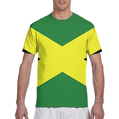 

Men's T shirt 3D Print Graphic Prints Flag Print Short Sleeve Daily Tops Classic Designer Big and Tall Green