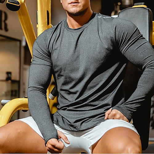 

Men's Long Sleeve Workout Tops Running Shirt Thumbhole Tee Tshirt Top Athletic Casual Winter Cotton Breathable Quick Dry Moisture Wicking Fitness Gym Workout Running Jogging Exercise Sportswear Solid