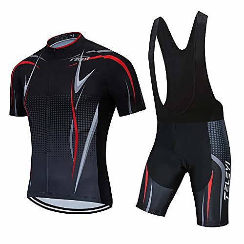 

men's cycling jersey bib shorts black sets bike clothing short sleeve