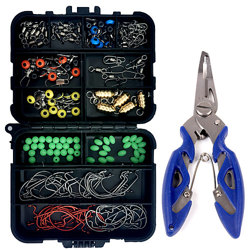 

172 pcs Fishing Hooks Fishing Snaps & Swivels Fishing Line Sinker Slides Fishing Accessories Set Metal ABS Easy to Carry Easy to Use Sea Fishing Other