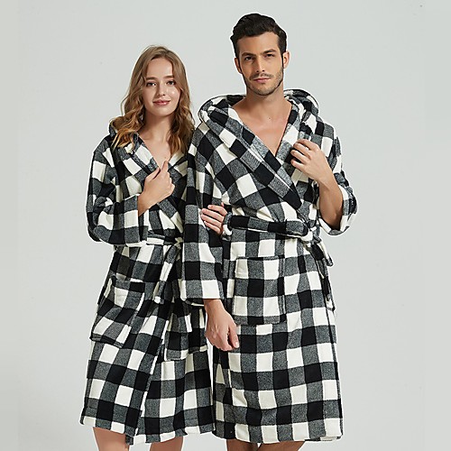 

Superior Quality Bath Robe, Plaid / Check / Fashion Flannel Toison Bedroom / Bathroom 1 pcs