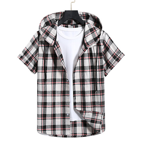 

Men's Sweatshirt Shirt non-printing Color Block Plain Patchwork Short Sleeve Casual Tops Light gray