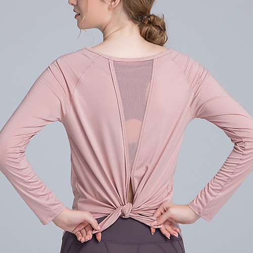 

Women's Long Sleeve Running Shirt Tee Tshirt Top Athletic Athleisure Summer Elastane Moisture Wicking Quick Dry Breathable Yoga Fitness Running Jogging Training Sportswear Solid Colored Normal Black