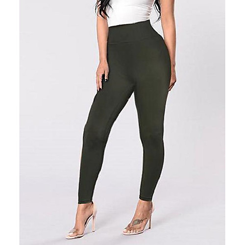 

Women's Sports Skinny Leggings Sweatpants Pants Solid Colored Full Length High Waist Purple Green