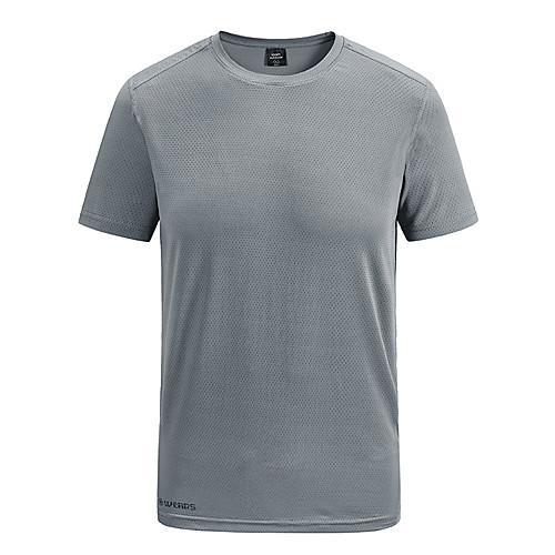 

Men's T shirt Hiking Tee shirt Short Sleeve Crew Neck Tee Tshirt Top Outdoor Lightweight Breathable Quick Dry Stretchy Autumn / Fall Spring POLY Jacinth Gray White Black Fishing Climbing Beach