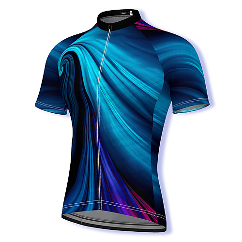 

21Grams Men's Short Sleeve Cycling Jersey Spandex Blue Bike Top Mountain Bike MTB Road Bike Cycling Breathable Quick Dry Sports Clothing Apparel / Athleisure