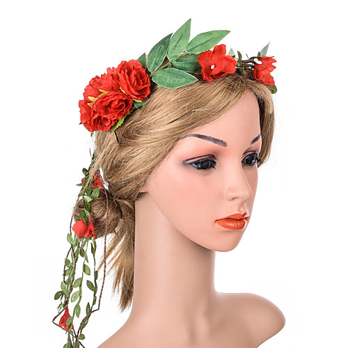 

Elegant Bohemian Fabric Headpiece with Floral / Trim 1 Piece Special Occasion / Party / Evening Headpiece