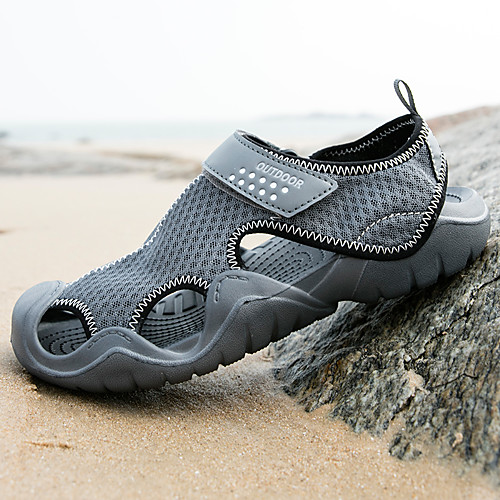 

Men's Sandals Casual Beach Daily Water Shoes Upstream Shoes Elastic Fabric Breathable Non-slipping Wear Proof Black Brown Gray Summer