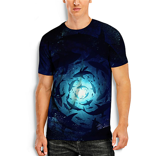 

Men's T shirt 3D Print Graphic Graphic Prints 3D Print Short Sleeve Daily Tops Basic Casual Black