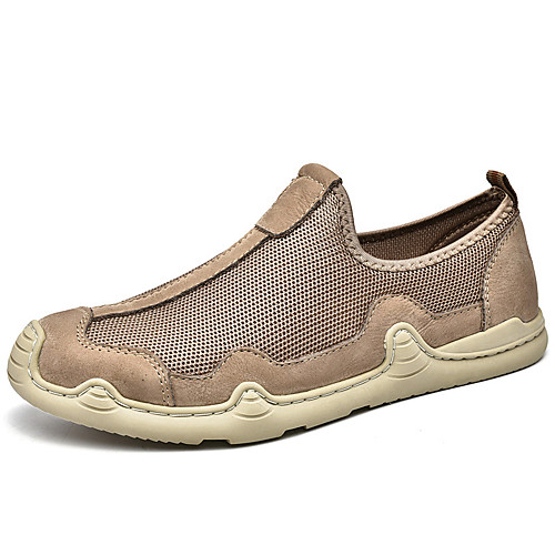 

Men's Loafers & Slip-Ons Daily Mesh Breathable Non-slipping Wear Proof Khaki Gray Spring Summer