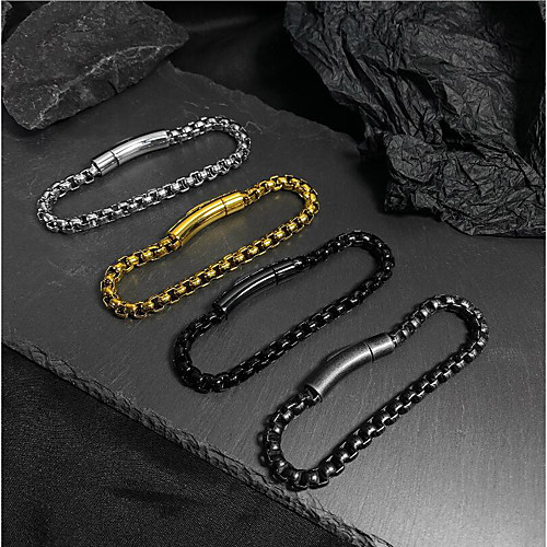 

Chain Bracelet Classic Fashion Stylish Titanium Steel Bracelet Jewelry Black / Gold / Sage For Party Evening Gift Date Festival