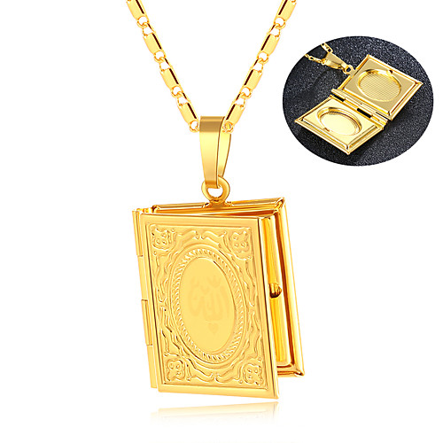 

Women's Men's Pendant Necklace Lockets Necklace Classic Precious Fashion Gold Plated Alloy Gold Silver 50 cm Necklace Jewelry 1pc For Christmas Halloween Party Evening Street Gift