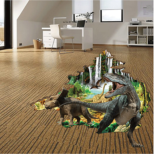 

3D / Animals Wall Stickers Bedroom / Kids Room & kindergarten, Pre-pasted PVC Home Decoration Wall Decal 1pc