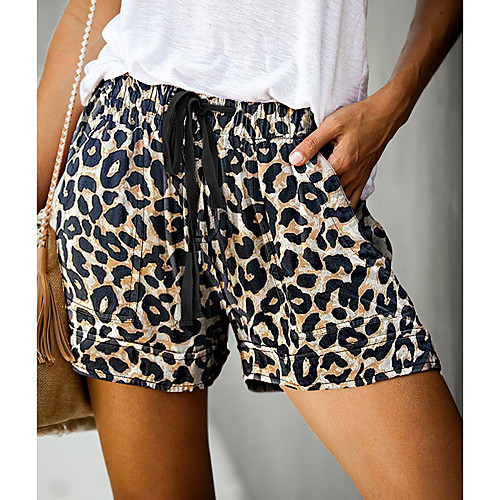 

Women's Stylish Streetwear Comfort Daily Beach Shorts Pants Leopard Dot Short Elastic Waist Print Black / Red White Yellow Dark Gray