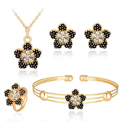 

Women's Jewelry Set Bridal Jewelry Sets Cut Out Flower Precious Fashion Gold Plated Earrings Jewelry Gold For Christmas Wedding Party Evening Street Gift 1 set