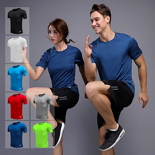 

Women's Men's Boys' Kids Short Sleeve Running Shirt Reflective Strip Tee Tshirt Top Athletic Athleisure Reflective Breathable Quick Dry Yoga Fitness Gym Workout Running Jogging Sportswear Solid