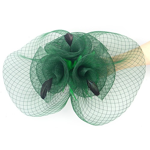 

1920s Retro Tulle Fascinators with Feather 1 Piece Special Occasion / Party / Evening Headpiece
