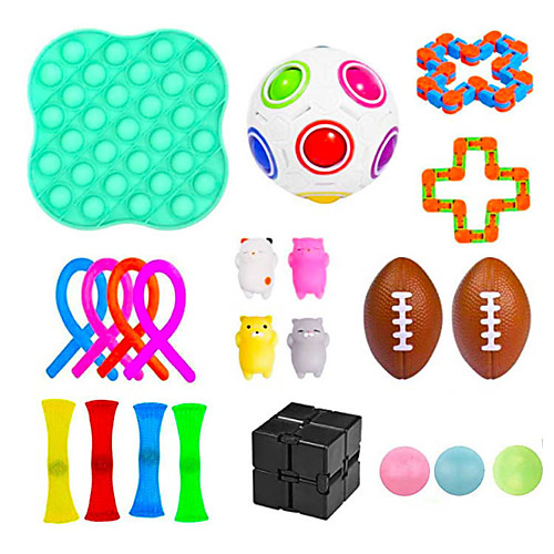 

Squishy Toy Throwing Toy Push Pop Bubble Sensory Fidget Toy Stress Reliever 22 pcs Mini Football Rugby Creative Transformable Cute Stress and Anxiety Relief Fun Strange Toys Decompression Toys Funny