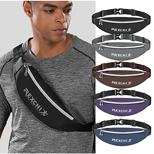 

Hiking Waist Bag Lightweight Rain Waterproof Wearable Reflective Trim Outdoor Fitness Hiking Bike / Bicycle PU(Polyurethane) Multi color Black Purple