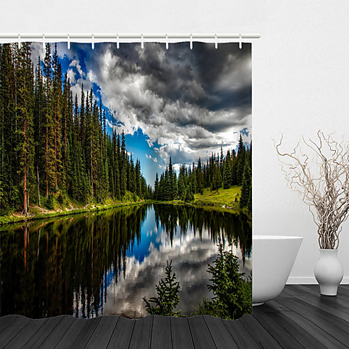 

Bathroom Shower Curtains & Hooks Casual Polyester Waterproof