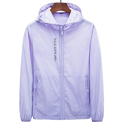 

Women's Hiking Jacket Hiking Skin Jacket Hiking Windbreaker Outdoor Solid Color Lightweight UV Sun Protection Breathable Quick Dry Outerwear Jacket Top Spandex Full Length Visible Zipper Fishing
