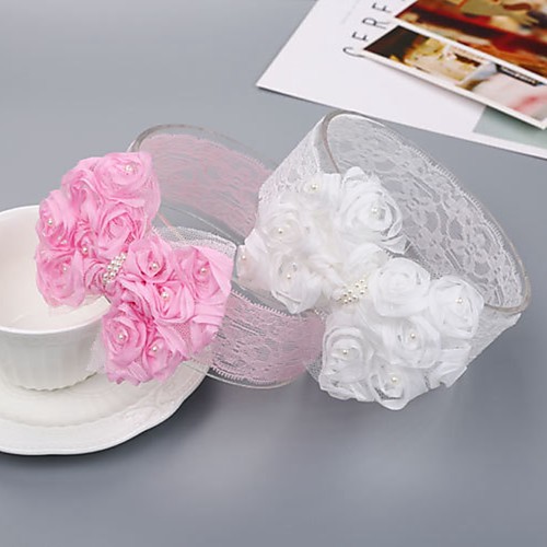 

Girls' For Birthday Party Festival Bowknot Fabric White Blushing Pink 1pc