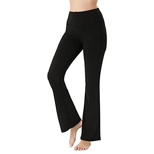 

JACO Bootcut Yoga Pants for Women High Waisted Tummy Control Bootleg Flare Black Leggings (Black, X-Large)