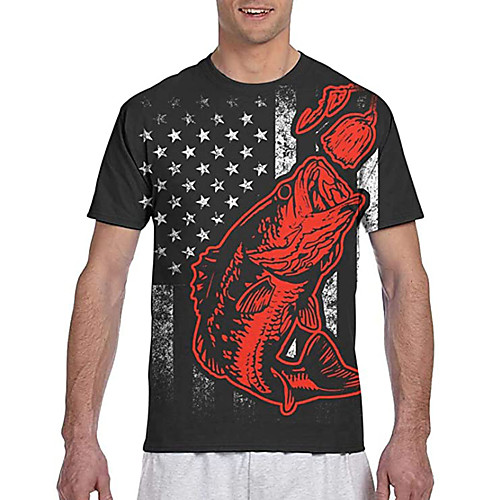 

Men's Tees T shirt 3D Print Graphic Prints National Flag Print Short Sleeve Casual Tops Classic Designer Big and Tall Black