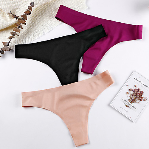 

Women's 1 Piece Basic G-strings & Thongs Panties - Normal Low Waist Black Blushing Pink Fuchsia M L XL