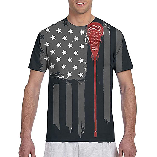 

Men's Tees T shirt 3D Print Graphic Prints National Flag Print Short Sleeve Casual Tops Classic Designer Big and Tall Black