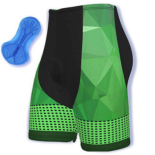 

21Grams Men's Cycling Shorts Spandex Bike Padded Shorts / Chamois Breathable Quick Dry Sports Polka Dot Green Mountain Bike MTB Road Bike Cycling Clothing Apparel Bike Wear / Athleisure