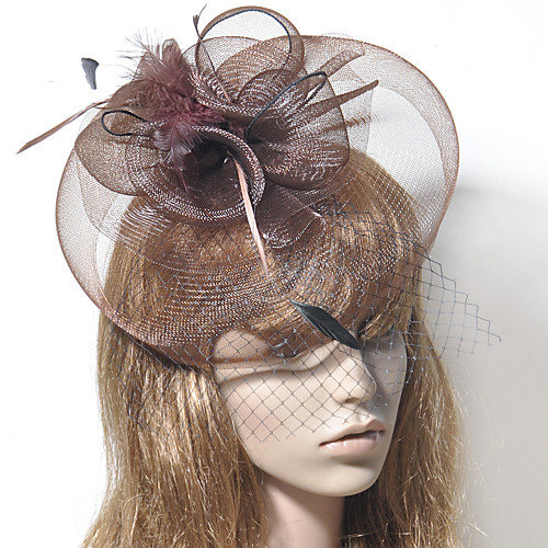 

Elegant Retro Tulle Fascinators with Feather / Flower 1 Piece Special Occasion / Party / Evening Headpiece