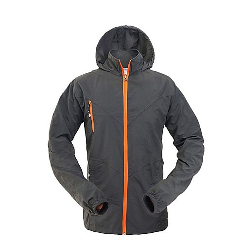 

Men's Hunting Jacket Outdoor Waterproof Windproof Quick Dry Ultraviolet Resistant Fall Spring Summer Solid Colored Polyester Black Army Green Grey