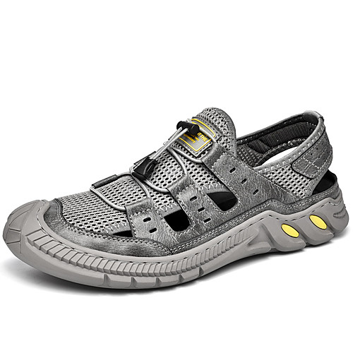 

Men's Sandals Beach Daily Mesh Breathable Non-slipping Wear Proof Black Gray Spring Summer