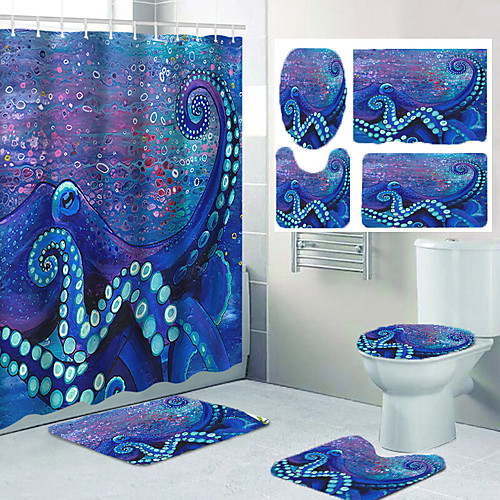 

Bathroom Shower Curtains & Hooks Casual Polyester Waterproof