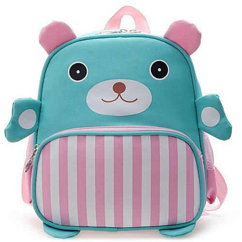 

Boys' Girls' Nylon School Bag Mini Backpack Lightweight Zipper Daily Backpack Blue Blushing Pink Sky Blue Brown