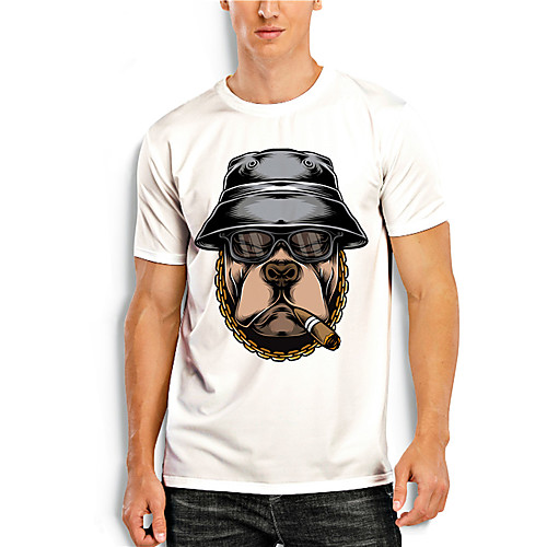 

Men's T shirt 3D Print Cartoon Graphic Prints Print Short Sleeve Daily Tops Casual Designer Big and Tall White