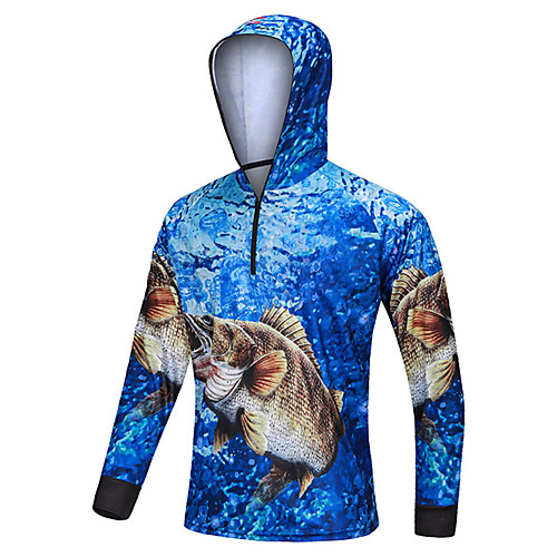 

Men's Hoodie Jacket Skin Coat Outdoor UPF50 Quick Dry Lightweight Breathable Jacket Spring Summer Athleisure Fishing Camping & Hiking Blue / Long Sleeve / Stretchy