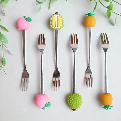 

3 Pcs Set Fork for Fruit Dessert Cake Fruit Shape Fork Stainless Steel