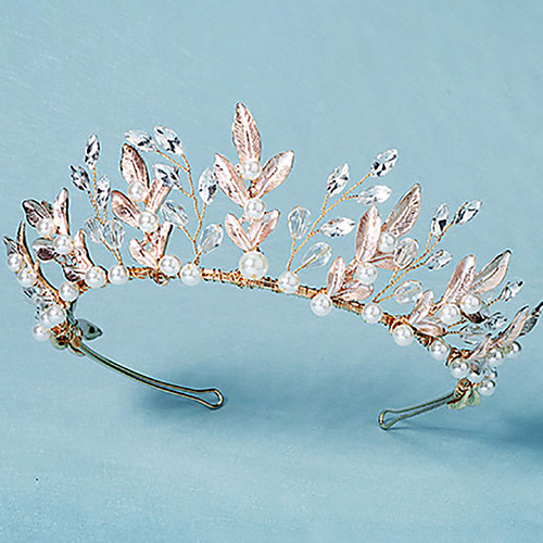 

Wedding Sweet Rhinestone / Alloy Tiaras / Headbands with Faux Pearl / Crystal / Rhinestone / Split Joint 1 Piece Wedding / Party / Evening Headpiece