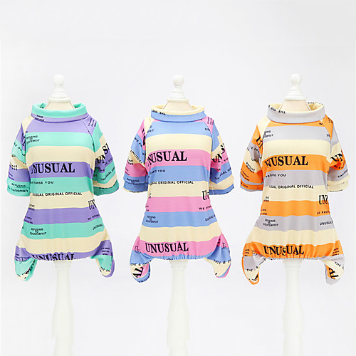 

Dog Cat Shirt / T-Shirt Jumpsuit Striped Basic Adorable Cute Dailywear Casual / Daily Dog Clothes Puppy Clothes Dog Outfits Breathable Fuchsia Orange Green Costume for Girl and Boy Dog Polyster S M L