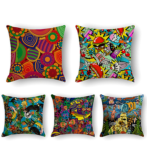 

Cushion Cover 5PCS Short Plush Soft Decorative Square Throw Pillow Cover Cushion Case Pillowcase for Sofa Bedroom 45 x 45 cm (18 x 18 Inch) Superior Quality Machine Washable