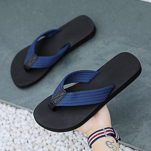 

Men's Slippers & Flip-Flops Casual Beach Beach Home Rubber Breathable Non-slipping Black Red Blue Summer