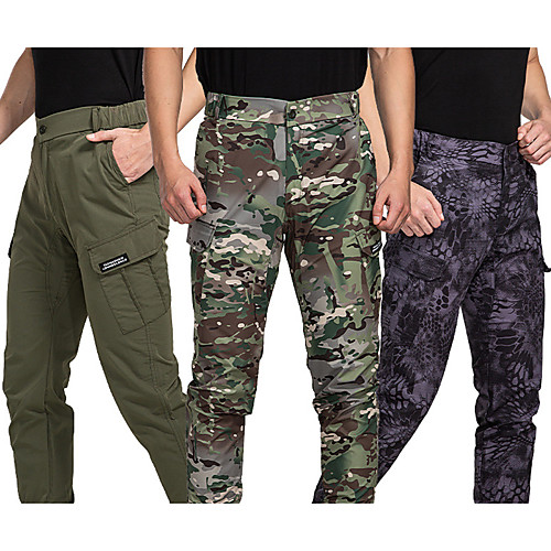 

Men's Tactical Pants Waterproof Windproof Breathable Ventilation Spring Fall Winter Camo / Camouflage Bottoms for Camping / Hiking Hunting Fishing Black Army Green Camouflage L XL XXL XXXL 4XL