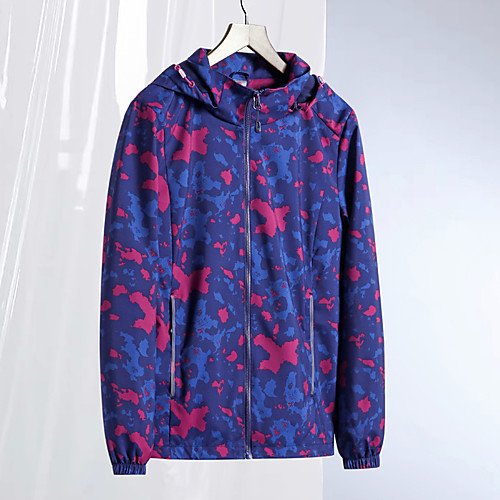 

Women's Hiking Softshell Jacket Waterproof Hiking Jacket Military Tactical Jacket Winter Outdoor Solid Color Waterproof Lightweight Windproof Breathable Jacket Hoodie Top Full Length Visible Zipper